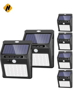 HuHa Solar Lights Outdoor [6 Pack/3 Working Mode], Solar Security Lights Solar Motion Sensor Lights Wireless IP 65 Waterproof Outdoor Lights for Garden Fence Patio Garage (42 LED)  - Image 1