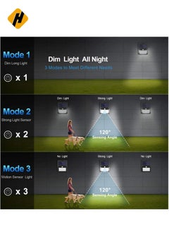 HuHa Solar Lights Outdoor [6 Pack/3 Working Mode], Solar Security Lights Solar Motion Sensor Lights Wireless IP 65 Waterproof Outdoor Lights for Garden Fence Patio Garage (42 LED)  - Image 2