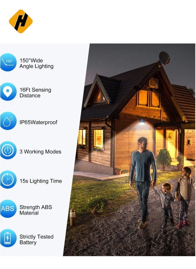 HuHa Solar Lights Outdoor [6 Pack/3 Working Mode], Solar Security Lights Solar Motion Sensor Lights Wireless IP 65 Waterproof Outdoor Lights for Garden Fence Patio Garage (42 LED)  - Image 3