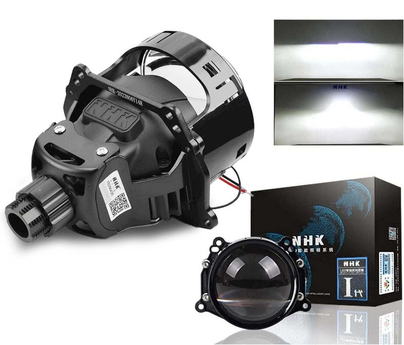 YUFANYA 3.0inch NHK Bi led Projector Lens with Dual Reflector Headlight Retrofit Kit-120W 26,000LM 6000K White Focus Beam Clear Cut Off Line fit Car Headlight - Image 1