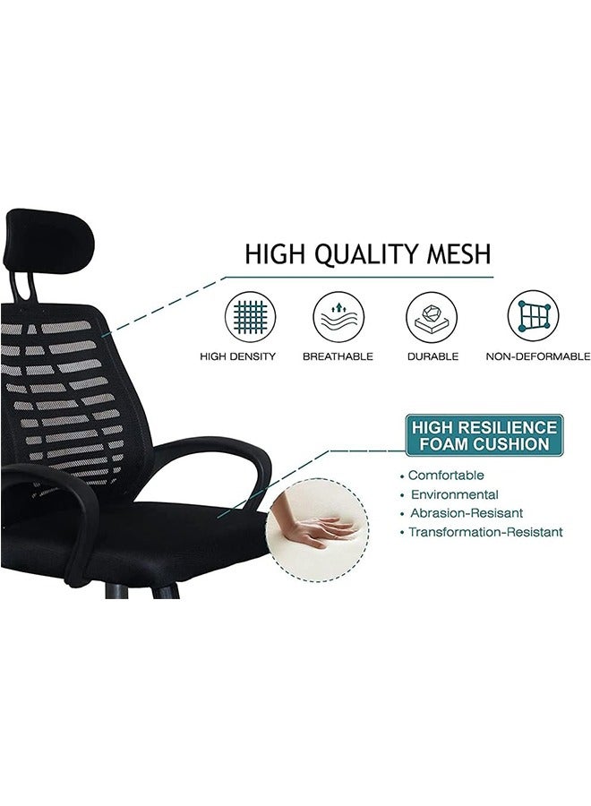 Generic Office Chair，Ergonomic Computer Desk Chair，Adjustable Mesh Chair with Headrest and Steel Base,Home Office Chair Swivel Chair with Lumbar Support  - Image 5