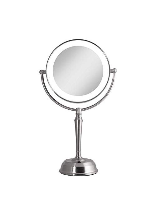 Zadro Zadro 11" Rechargeable LED Lighted Makeup Mirror with Magnification 10X/1X Tall 19" Desk Mirror with Lights USB Charging Port 