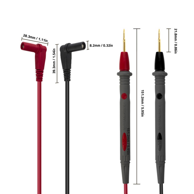 Electronic Test Leads: 2-Piece Red & Black, Tinned Copper Wire, Gold Plated Super Sharp Tips - High Temp & Voltage Resistant, Flexible Thick Wire Multimeter Leads for Electronic Repair & Multimeter Te - Image 4