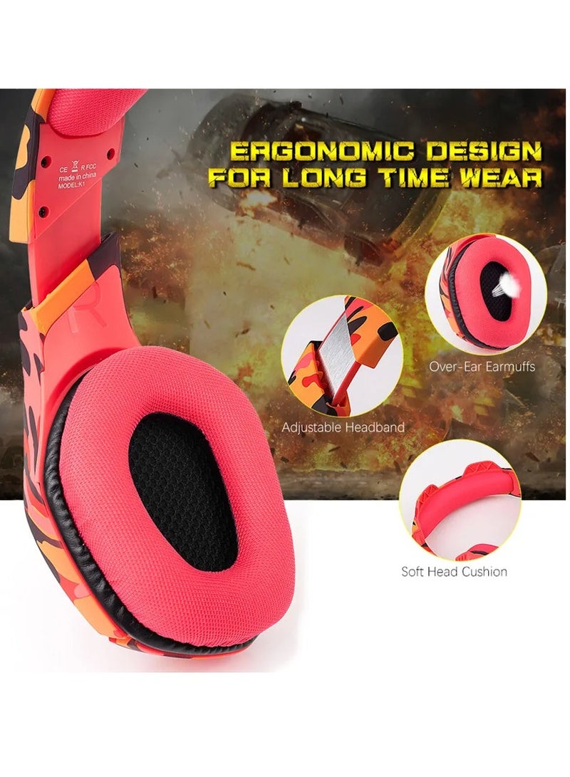Onikuma K18 Gameing Headphone  Pink - Image 4