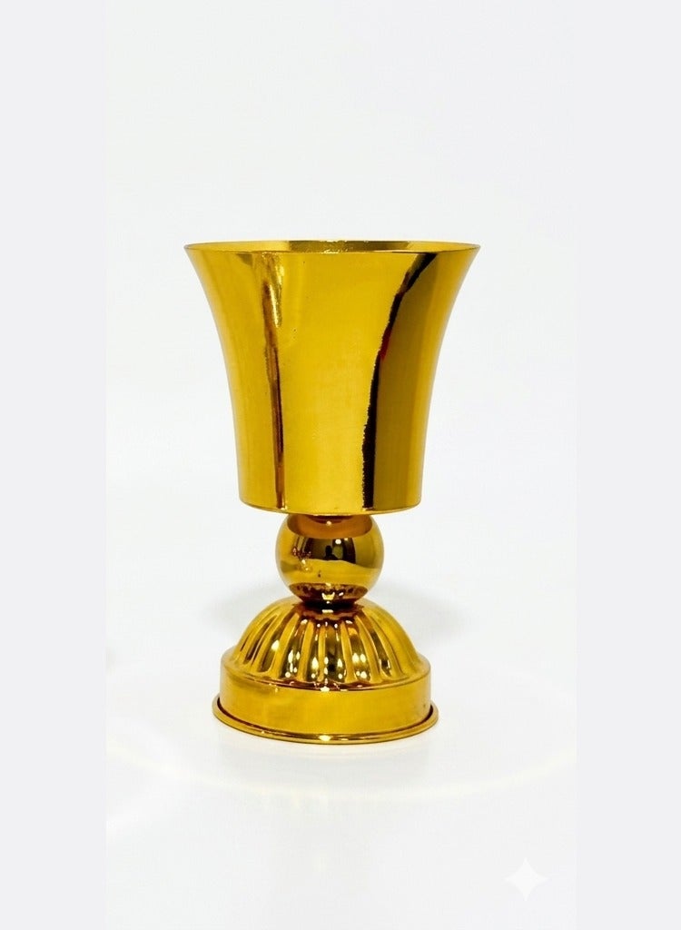 Elegant Metallic Chalice Incense Burner  Modern Decorative Bakhoor Holder - Image 1