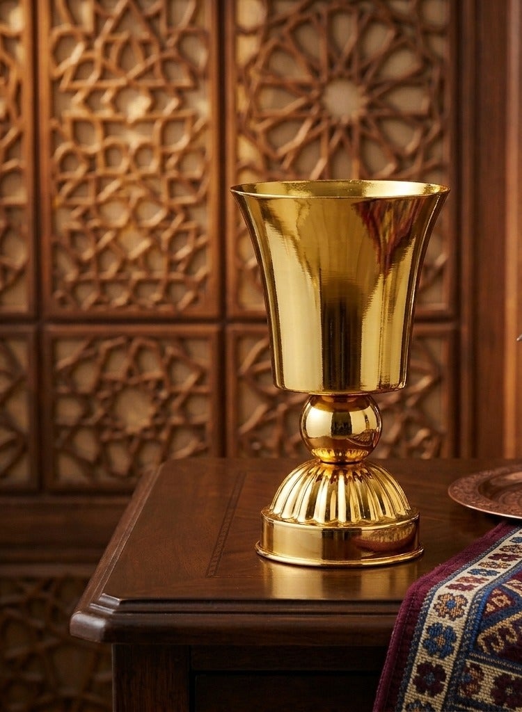 Elegant Metallic Chalice Incense Burner  Modern Decorative Bakhoor Holder - Image 2