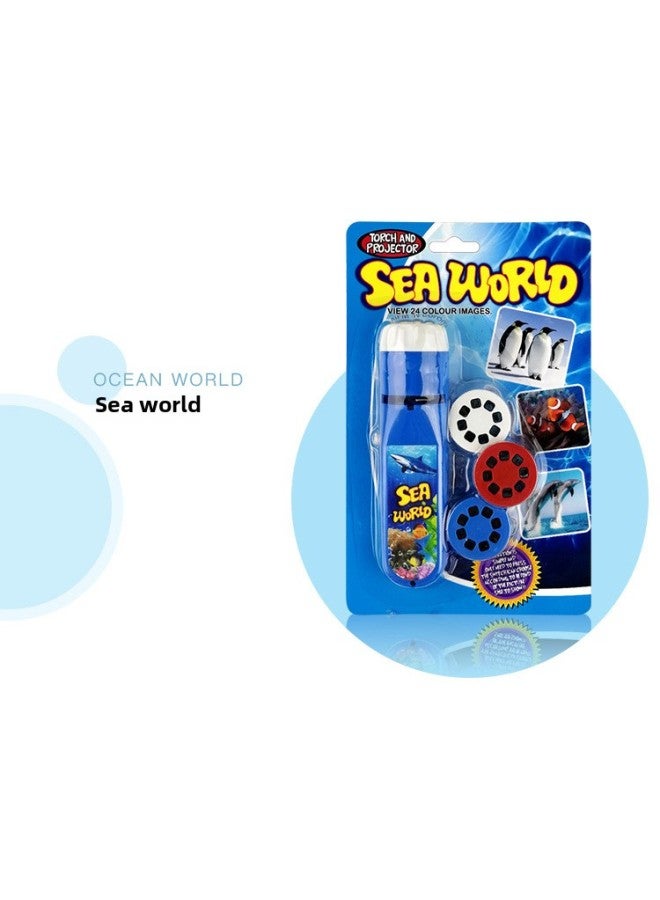 Hot Children's Projection Flashlight Baby Story Projector Slide Puzzle Early Education Toys-Color:Ocean Projection Flashlight  - Image 3