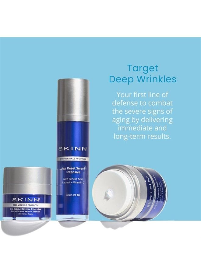 Skinn - Deep Wrinkle Facial Serum, Intensive Age Reset Serum - Anti Wrinkle Repair Face Serum - Hydrating & Plumping Anti Aging Serum Reduces Fine Lines - Ferulic Acid, Retinol, Vitamin C & NAD - Image 1