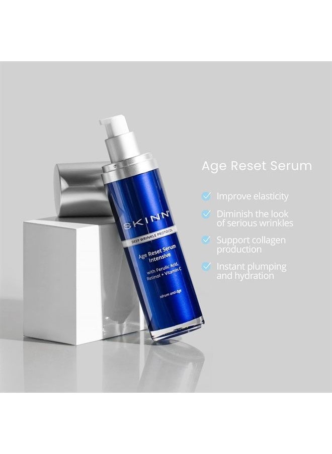 Skinn - Deep Wrinkle Facial Serum, Intensive Age Reset Serum - Anti Wrinkle Repair Face Serum - Hydrating & Plumping Anti Aging Serum Reduces Fine Lines - Ferulic Acid, Retinol, Vitamin C & NAD - Image 1