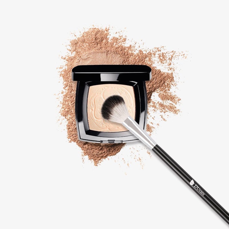 DUcare Highlighter Brush Fan Brush Setting Makeup Brush Blending Helps Lock in Foundation and Concealer 1Pcs Black - Image 3