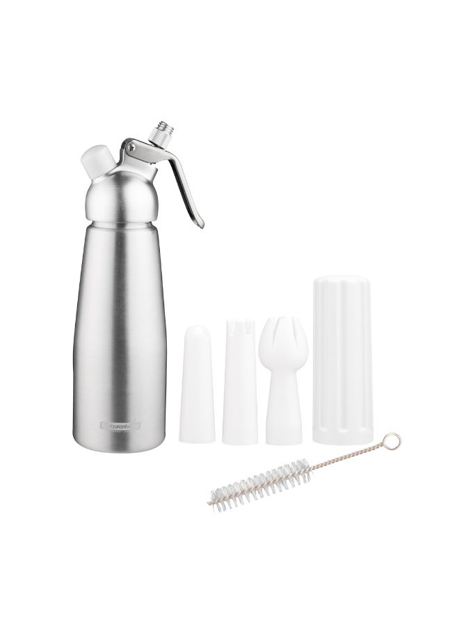 Restaurantware Whip Tek 0.5 Liter Whipped Cream Dispenser, 1 Durable Whipped Cream Maker - Cartridges Sold Separately, 3 Decorator Tips Included, Aluminum Whipped Cream Canister, Professional, - Image 2