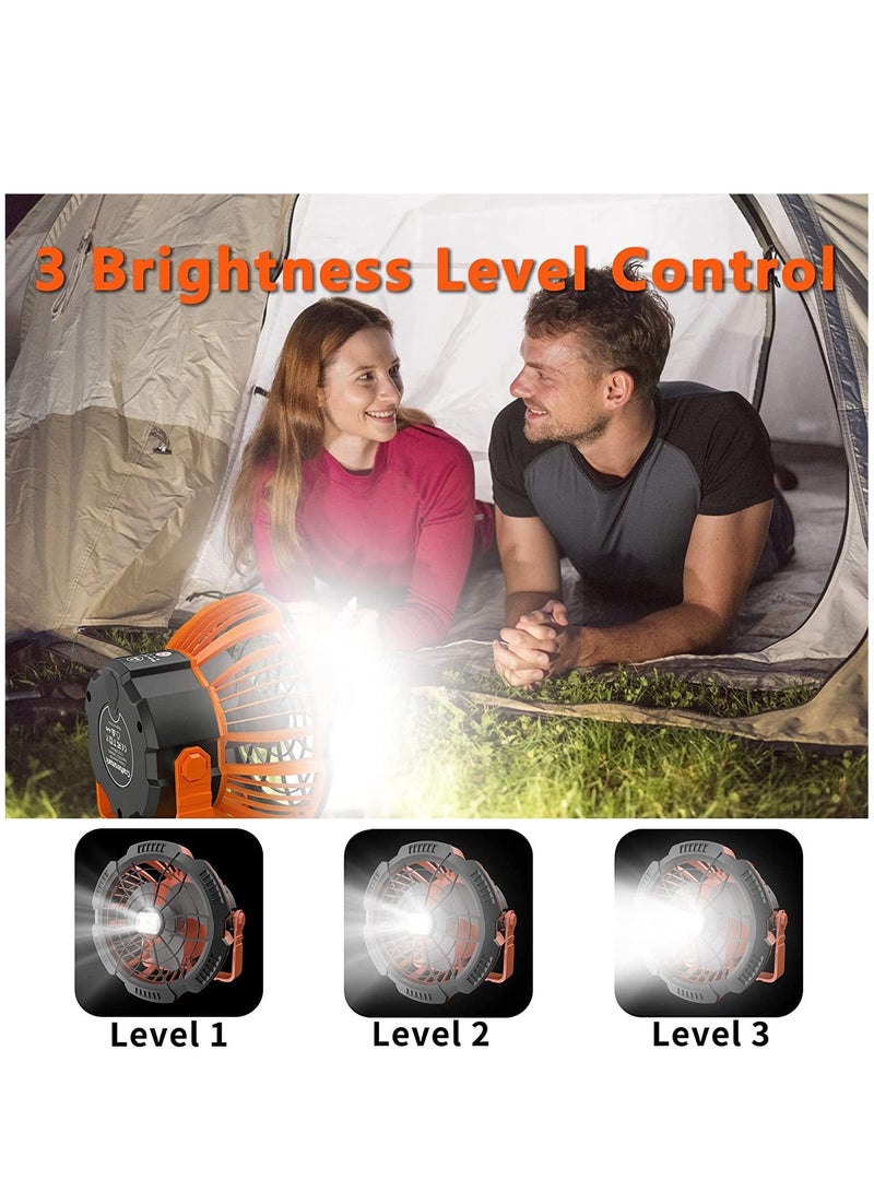 WAMBORY Camping Fan with LED Lantern Outdoor Fan Rechargeable Battery Ceiling Tent Fan - Image 3
