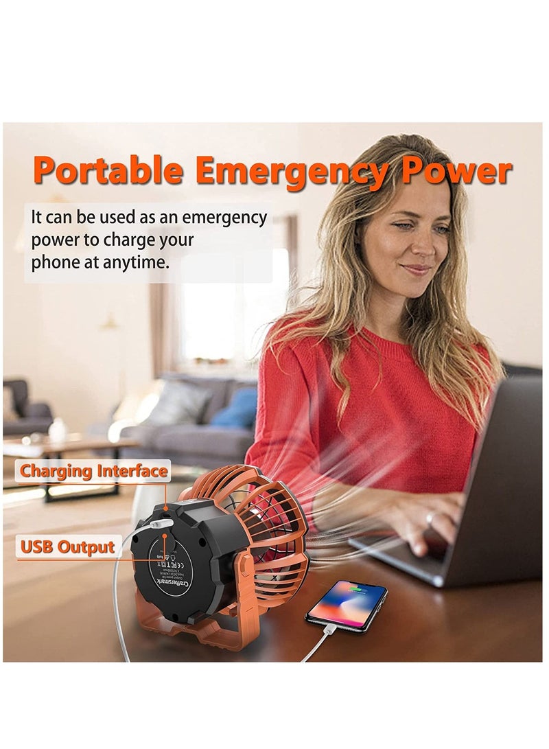WAMBORY Camping Fan with LED Lantern Outdoor Fan Rechargeable Battery Ceiling Tent Fan - Image 2