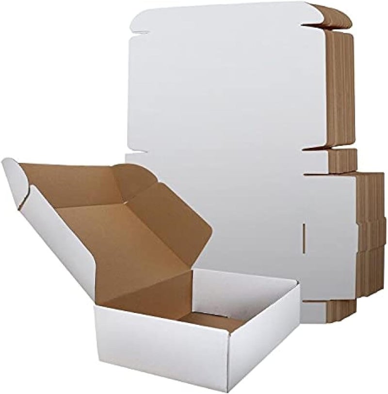 RLAVBL Pack of 20 Small White Corrugated Shipping Boxes 30.4 x 22.8 x 7.6 cm - Image 1