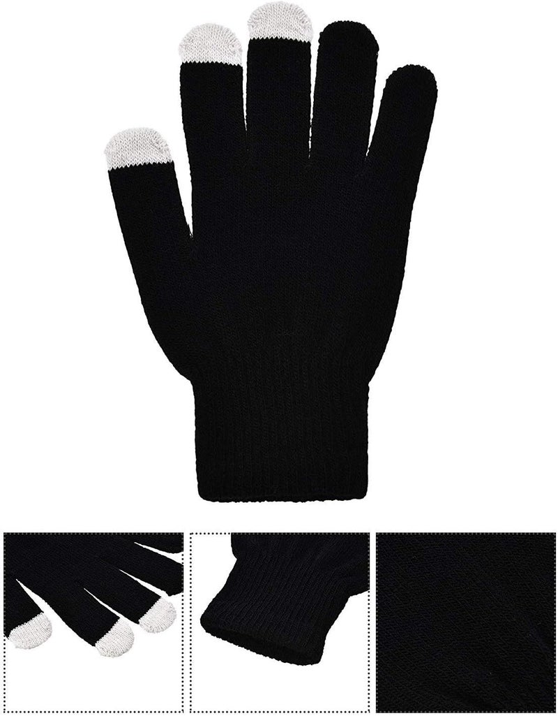 Pangda 12 Pairs Winter Touch Screen Gloves for Men Women Stretch Knitted Texting Gloves Warm Windproof Solid Color Mittens - Image 4