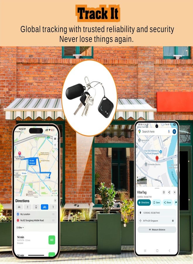 Reyke GPS Tracker, Smart Tag & Key Finder for Keys, Luggage and Suitcases, IP66 Waterproof, Wallet Tracker, Compatible with iOS & Android, 4-Pack Black - Image 5