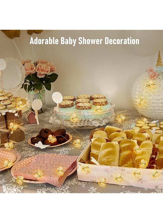 erorex Bee Lights Decor 10Ft 30 Led Cute Battery Operated Bee String Fairy Lights Gifts For Women Kids Girls Bee Decorative String Lights For Bedroom Plants Patio Party Wedding - Image 3