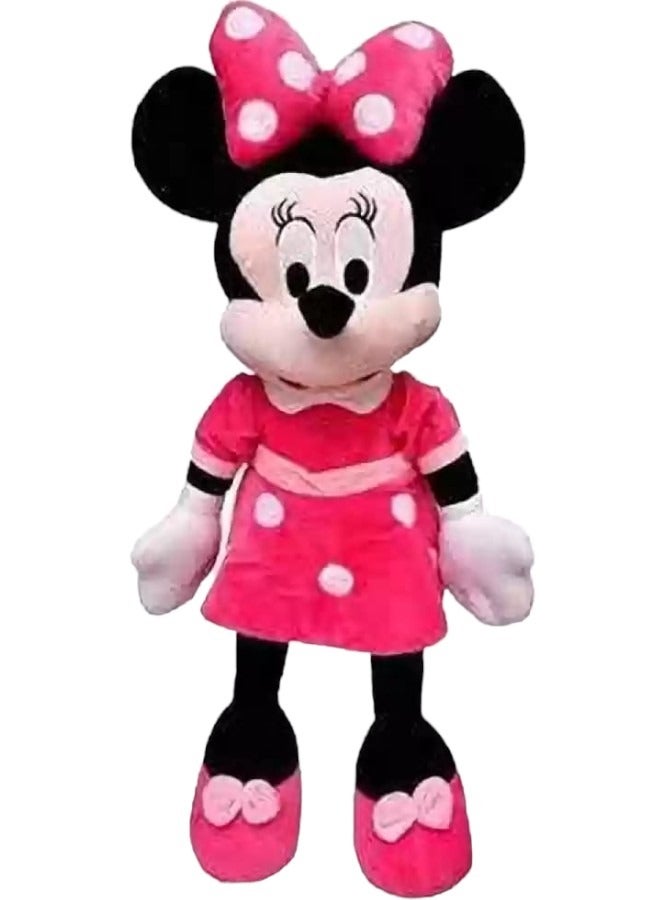 صندوق العاب لعبة منقطة ميني ماوس قطيفة لطيفة وناعمة للأطفال ويمكن غسلها يدويًا مقاس 60 سم