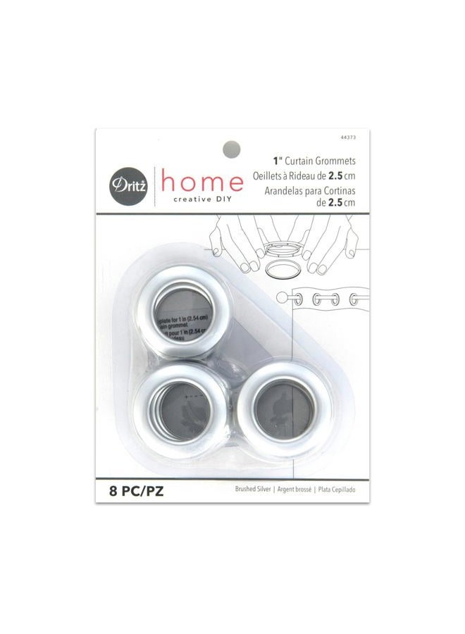 Dritz 1", Nickel Curtain Grommets, 8 Count - Image 1