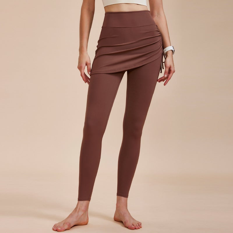 Autumn Yoga Pants Skirt Plus Size High Waist Sports Milky White  - Image 3