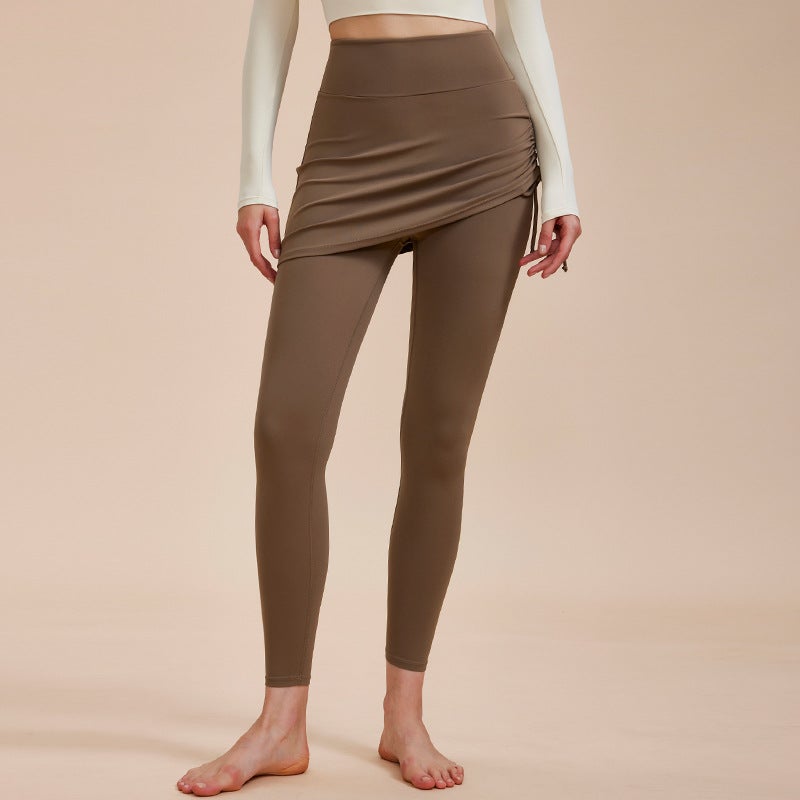 Autumn Yoga Pants Skirt Plus Size High Waist Sports Milky White  - Image 2