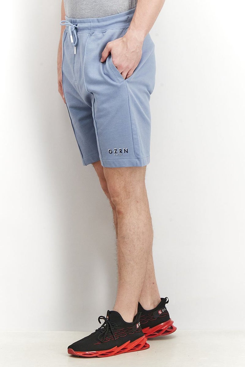 Gazzarrini Men Regular Fit Drawstring Printed Shorts, Light Blue - Image 3