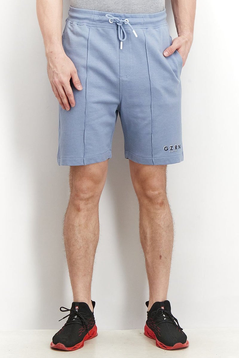Gazzarrini Men Regular Fit Drawstring Printed Shorts, Light Blue - Image 1