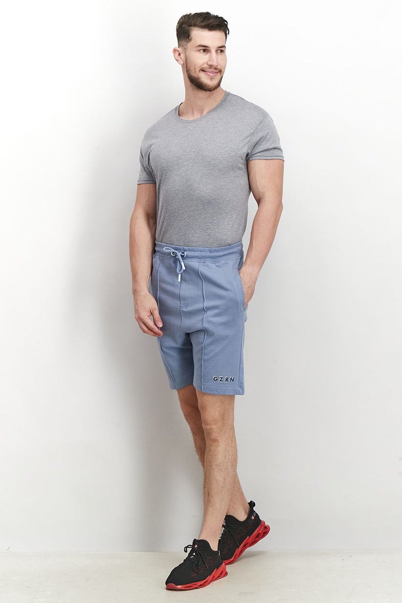 Gazzarrini Men Regular Fit Drawstring Printed Shorts, Light Blue - Image 4