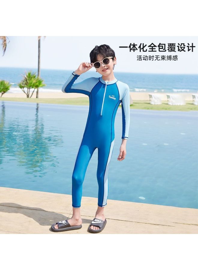 YouYou Children's Swimsuit Boys Long Sleeve One-piece Swimsuit Small Medium Large Kids Swimsuit Pants Baby Professional Hot Spring Swimming Set - Image 3