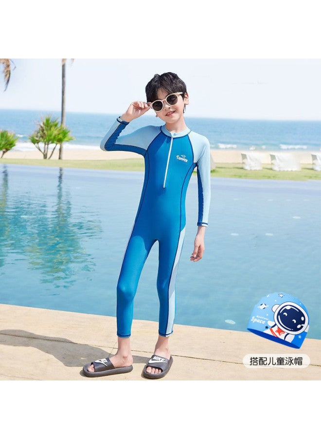 YouYou Children's Swimsuit Boys Long Sleeve One-piece Swimsuit Small Medium Large Kids Swimsuit Pants Baby Professional Hot Spring Swimming Set - Image 2