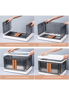 RENVA RENVA Storage Bins with Lids Collapsible Storage Bins Clear Black Wardrobe Closet Organizer FoldableMoveable Plastic Storage  - Image 2