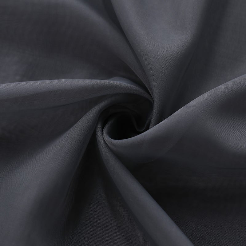 1 Panel Sheer Voile Filter Grommet Curtains Black 54x95 Inch For Bedroom Living Room - Image 4
