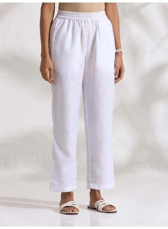 ترو برونز trueBrowns White Slub Kurta Set