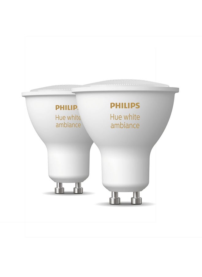 Philips - Philips Hue White Ambiance Smart Light Bulb 2 Pack [GU10 Spot] With Bluetooth. Works with Alexa, Google Assistant and Apple Homekit. - Image 1