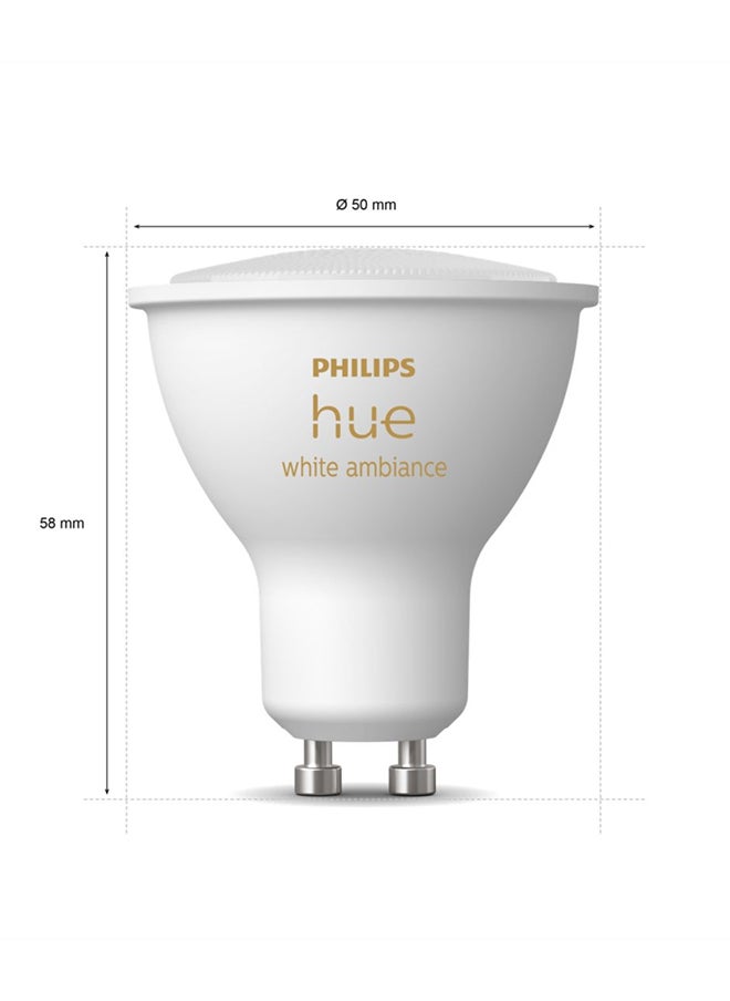 Philips - Philips Hue White Ambiance Smart Light Bulb 2 Pack [GU10 Spot] With Bluetooth. Works with Alexa, Google Assistant and Apple Homekit. - Image 1