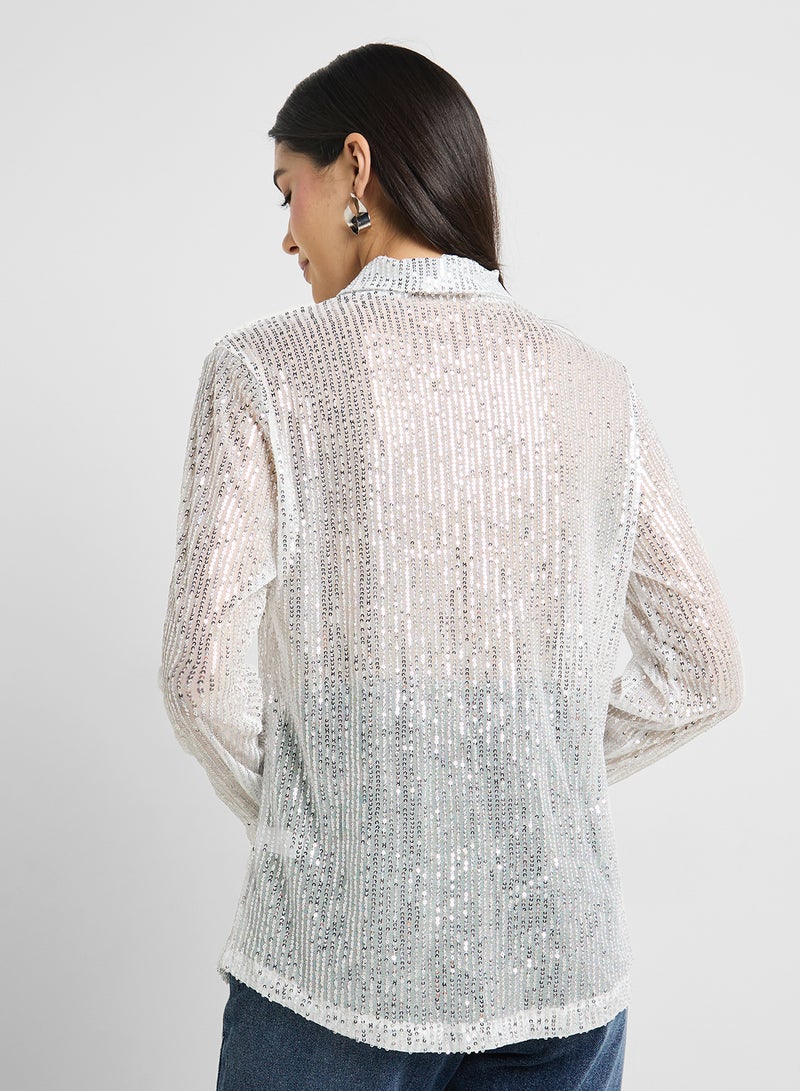Ginger Sequin Embellished Button Down Shirt  - Image 2
