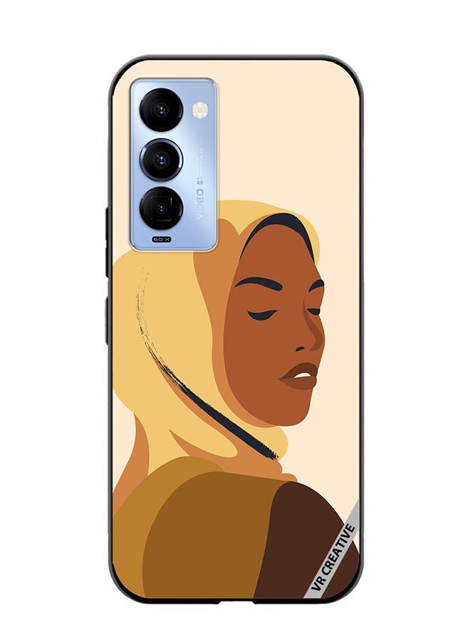 VR CREATIVE Protective Case Cover For Tecno Camon 18/18 P Cartoon Woman Shape Design Multicolour - Image 1
