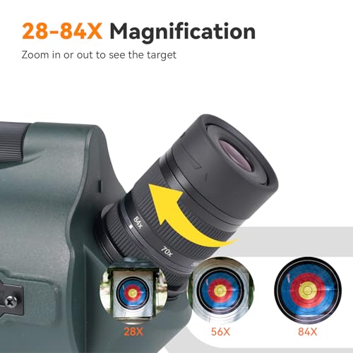 SVBONY SV41Pro 80mm Mak Spotting Scope, Compact Spotter Scope, 28-84X Zoom Eyepiece, 1.8kg Lightweight, Spotting Scopes for Target Shooting, Bird Watching, for Both Terrestrial and Astronomical Use - Image 3