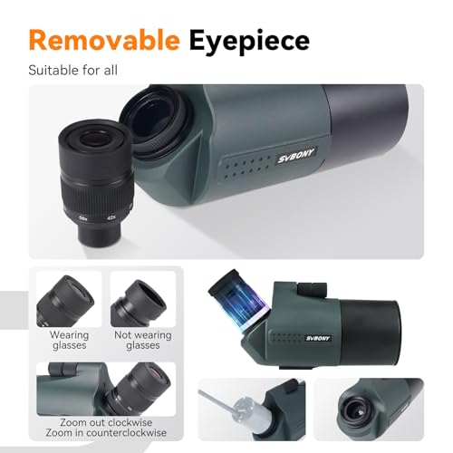 SVBONY SV41Pro 80mm Mak Spotting Scope, Compact Spotter Scope, 28-84X Zoom Eyepiece, 1.8kg Lightweight, Spotting Scopes for Target Shooting, Bird Watching, for Both Terrestrial and Astronomical Use - Image 4