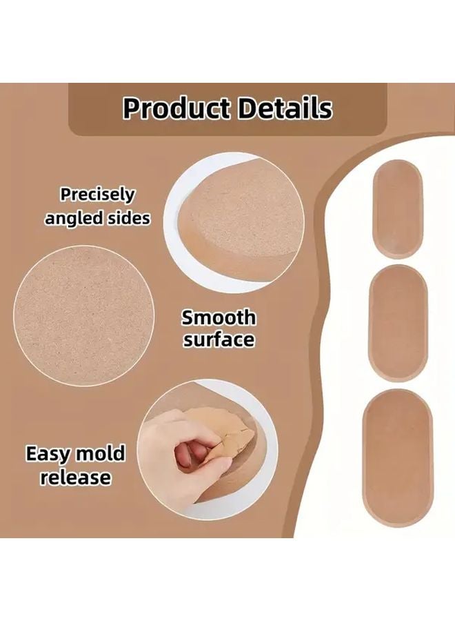 3 قطع قوالب خزفية بيضاوية مجموعة كبيرة ومتوسطة وصغيرة لأدوات الخزف والنحت على الخشب - Image 5