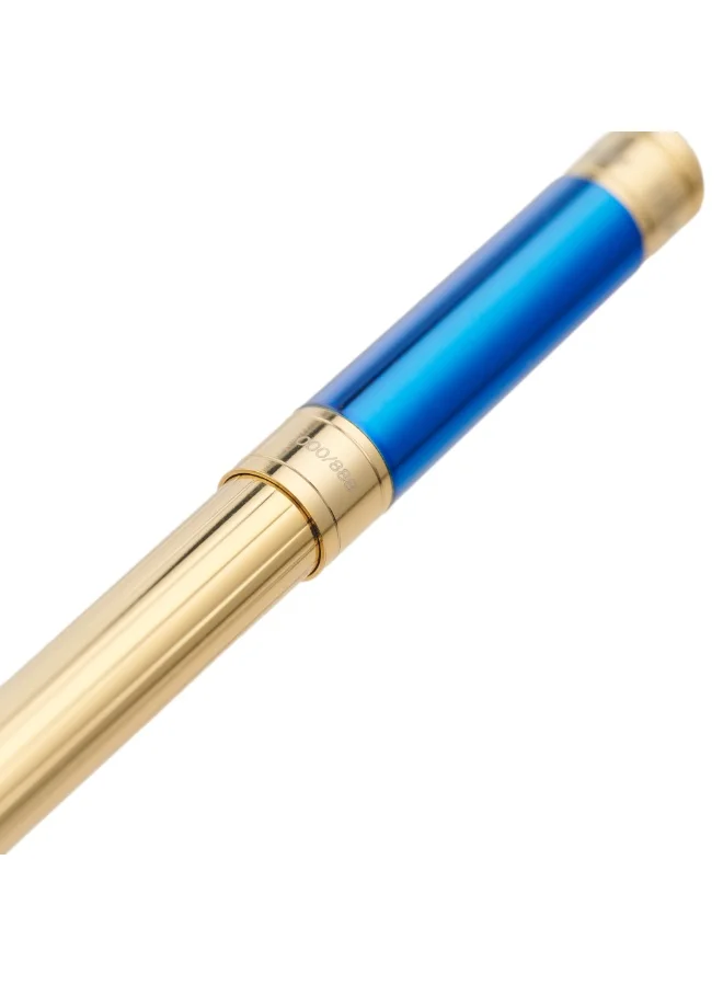Ancora 1919 Discovery Blue Limited 888 Edition Refillable Ballpoint Pen - 24K Gold Trim - Engraved Luxury Pen - Gift for Men & women - Blue Ink ancora