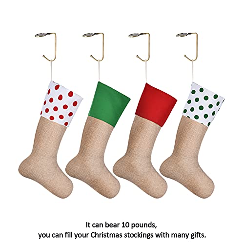 Sunshane 4 Pieces Christmas Stocking Holders Mantel Hooks Hanger Christmas Safety Hang Grip Stockings Clip for Christmas Party Decoration (Bronze) - Image 5