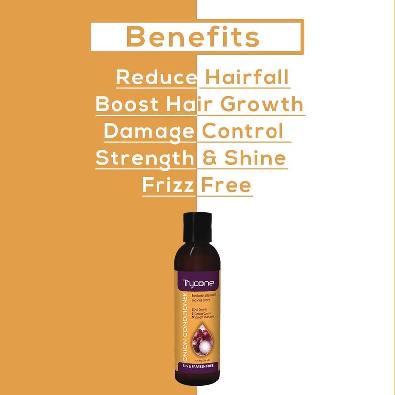 Trycone Onion Oil Shampoo  Conditioner Combo Pack  Nourishing Care  Repair Strengthen  Reduce Split Ends  FrizzFree Voluminous Look  3in1 Care Solution Pack of 3 - Image 4