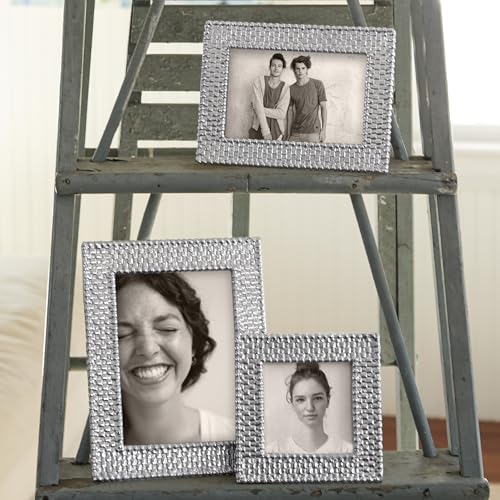 MARIPOSA Basketweave 4X6 Frame | Silver | Brillante | Frames | Decorative Photo Frames | Recycled SANDCAST Aluminum | Handmade in Mexico - Image 3