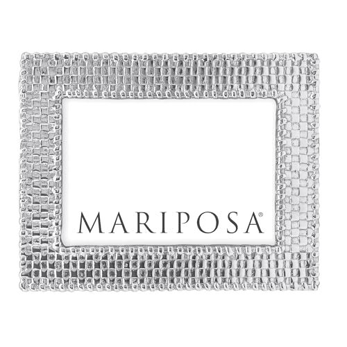MARIPOSA Basketweave 4X6 Frame | Silver | Brillante | Frames | Decorative Photo Frames | Recycled SANDCAST Aluminum | Handmade in Mexico - Image 1