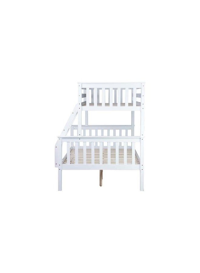 DANUBE HOME Derby 90X200/120X200 Solidwood Twin Bunk Bed Sturdy Modern Design Wooden Single Bed Frame Furniture Comfortable Bed (Mattress Not Included) Made In Malaysia L210Xw129Xh163Cm-White - Image 2