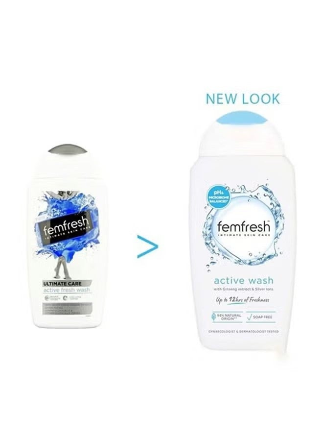 femfresh Intimate Care Active Wash, Ginseng & Silver Ion, 250ml - Image 2