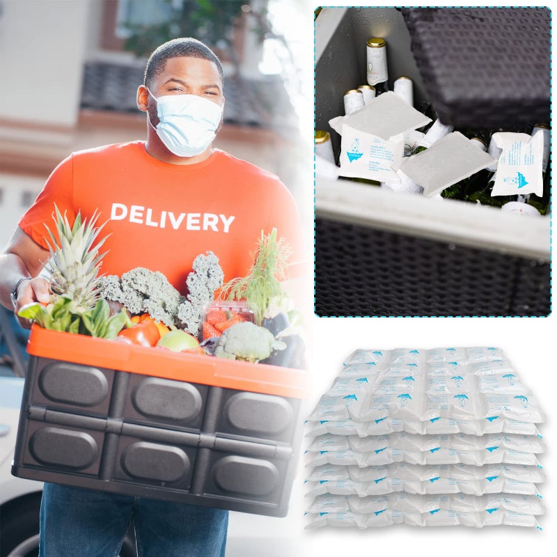Auzpfrum Ice Packs for Shipping & Coolers - Dry Ice Sheets for Transporting Frozen Food - Long Lasting Cold Pack for Lunch Bags (4 Sheets x 16 Cells) - Image 3