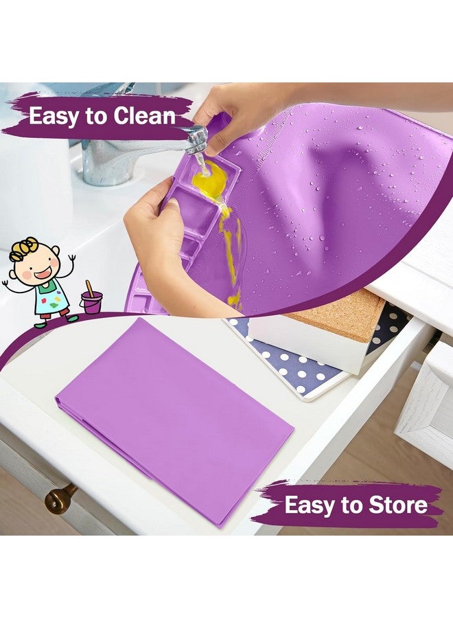 BeFunky Silicone Art Mat with Cup, Painting Mat for Crafts, Artist Mat with Brush Holders for Kids Gift, Clay, DIY Creations and Play Doh (Purple) - Image 5