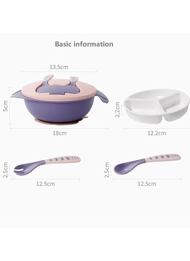 لحظة مرح أدوات المائدة للاطفال من السيليكون مكون من وعاء وملعقة وشوكة  - Image 2